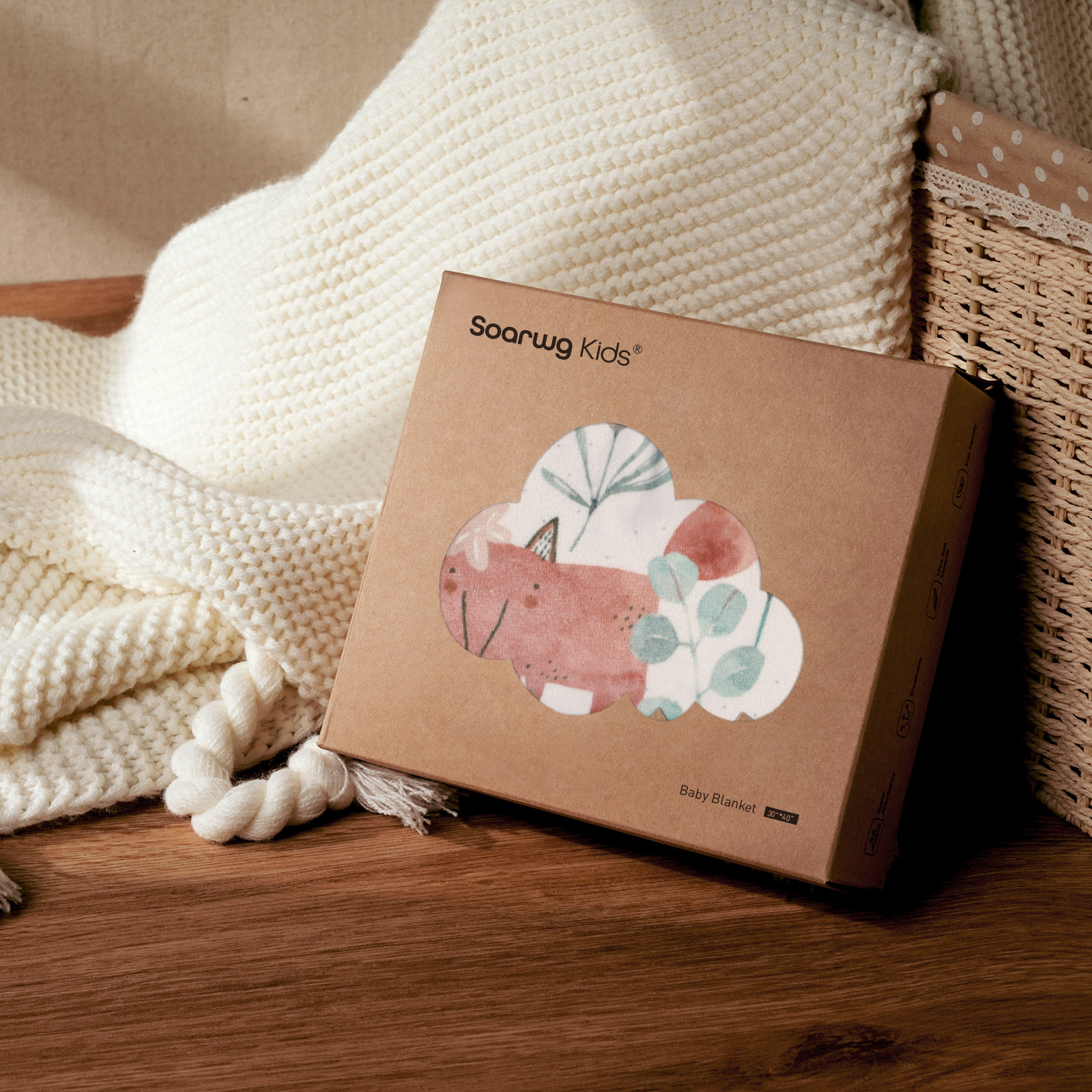 Little Fox | Gllquen baby Fleece Plush Dot Blanket | 30''*40''