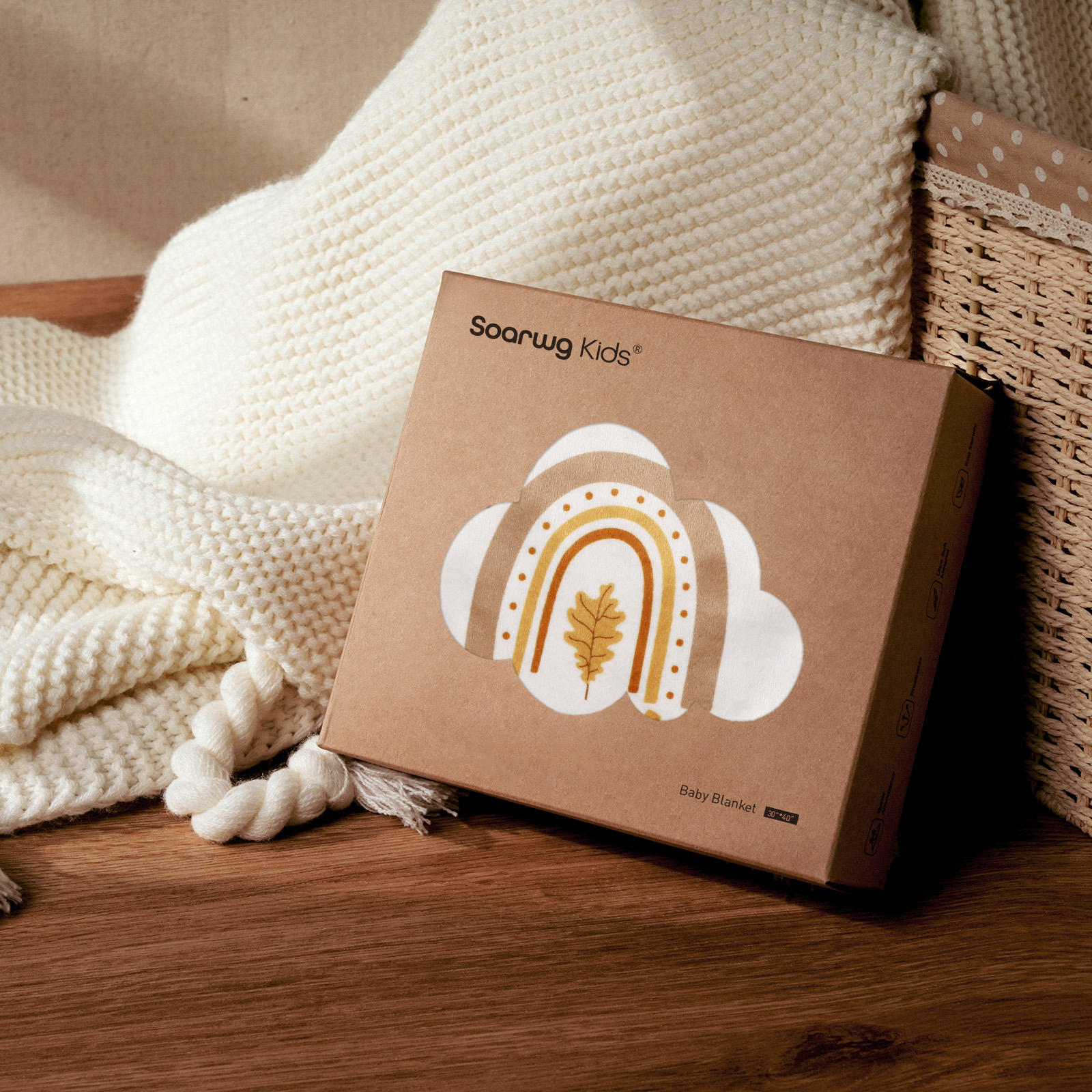 Golden Rainbows | Gllquen baby Fleece Plush Dot Blanket | 30''*40''