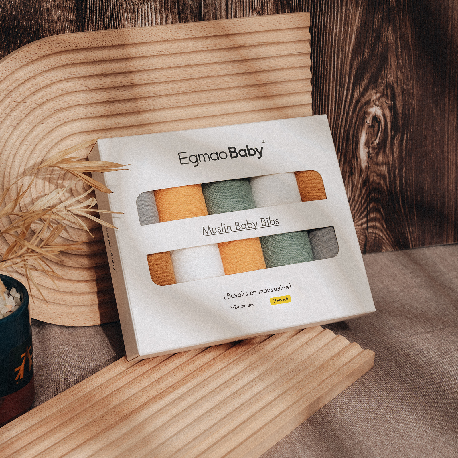 Muted | Soft & Absorbent Muslin Bandana Bibs 10 Pack