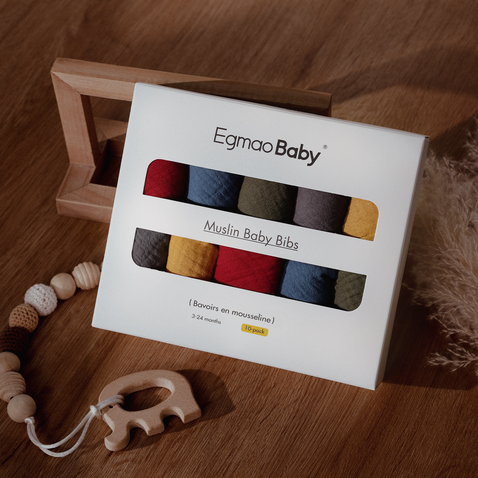 Primary | Soft & Absorbent Muslin Bandana Bibs 10 Pack