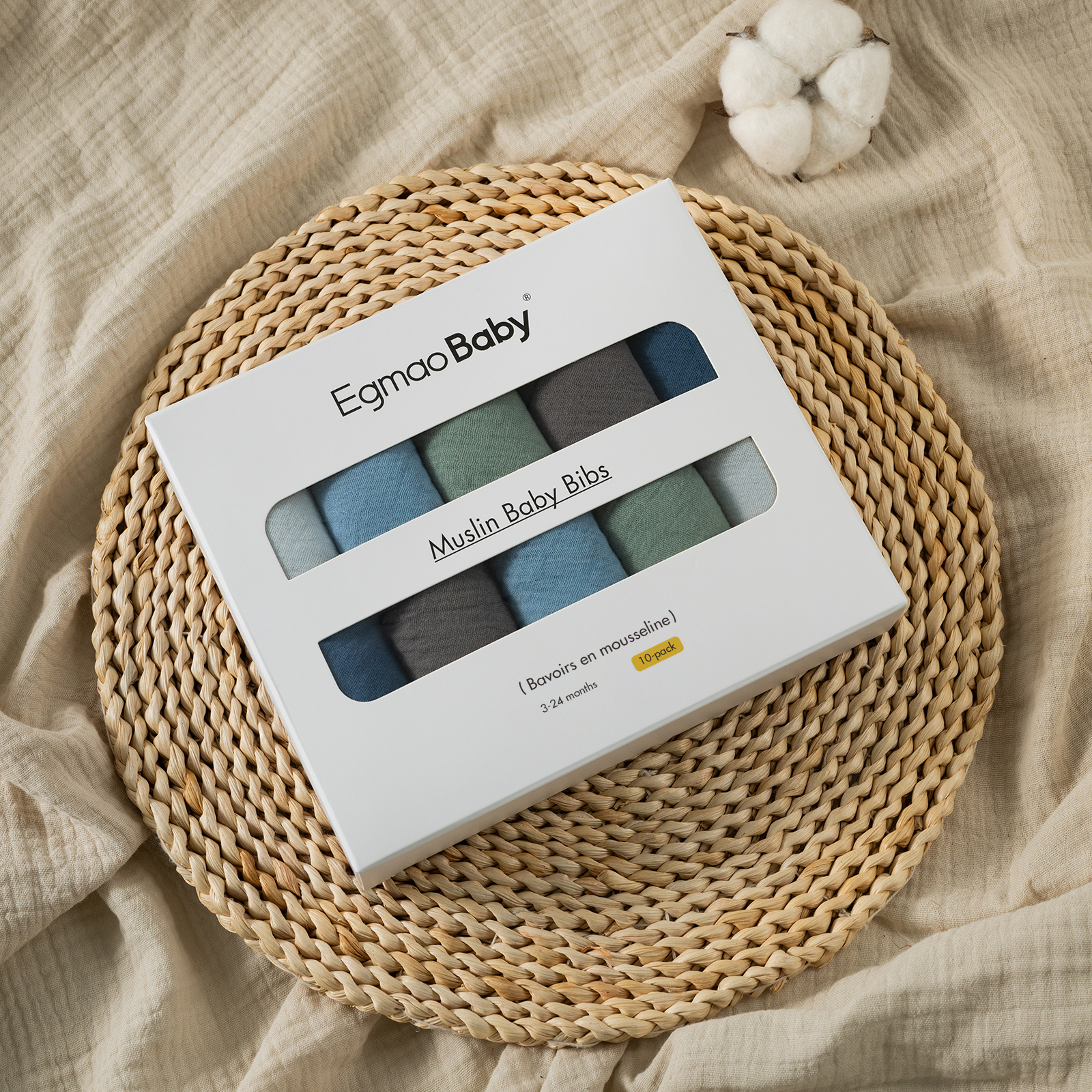 Forest | Soft & Absorbent Muslin Bandana Bibs 10 Pack