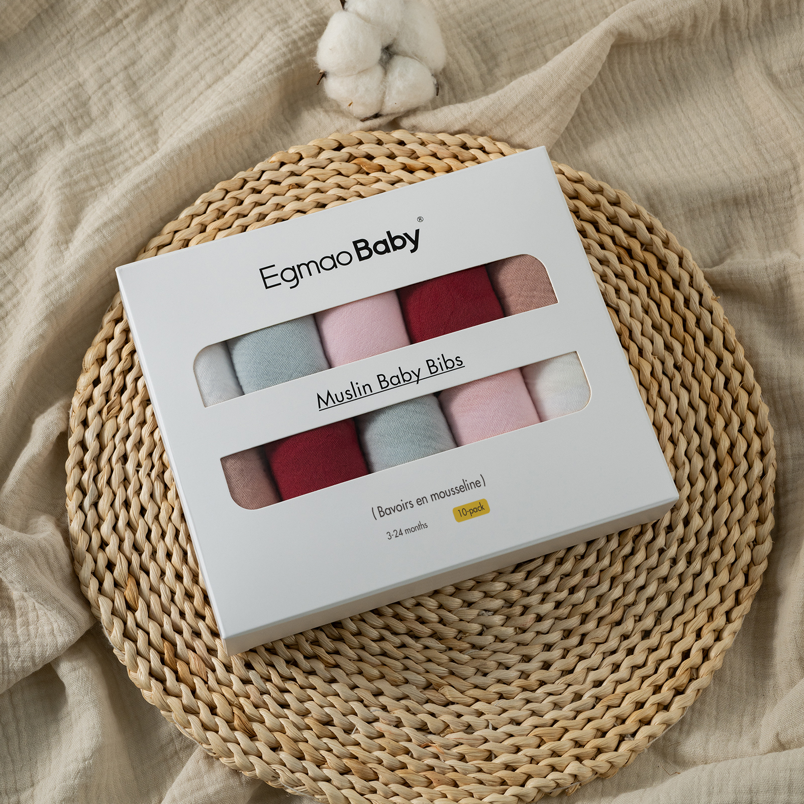 Candy | Soft & Absorbent Muslin Bandana Bibs 10 Pack