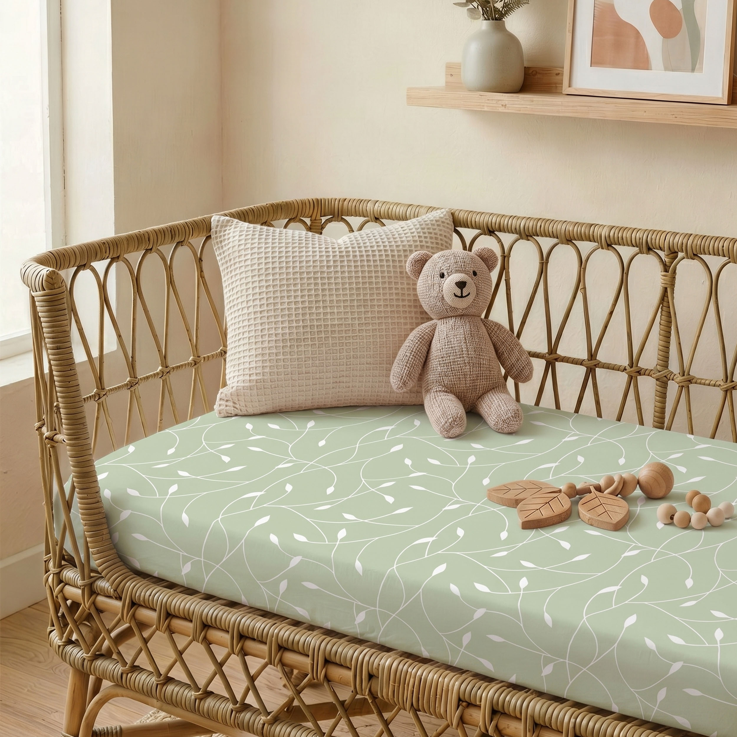  Green Forest Fox | Bassinet Sheets 3-Pack | 33*20''