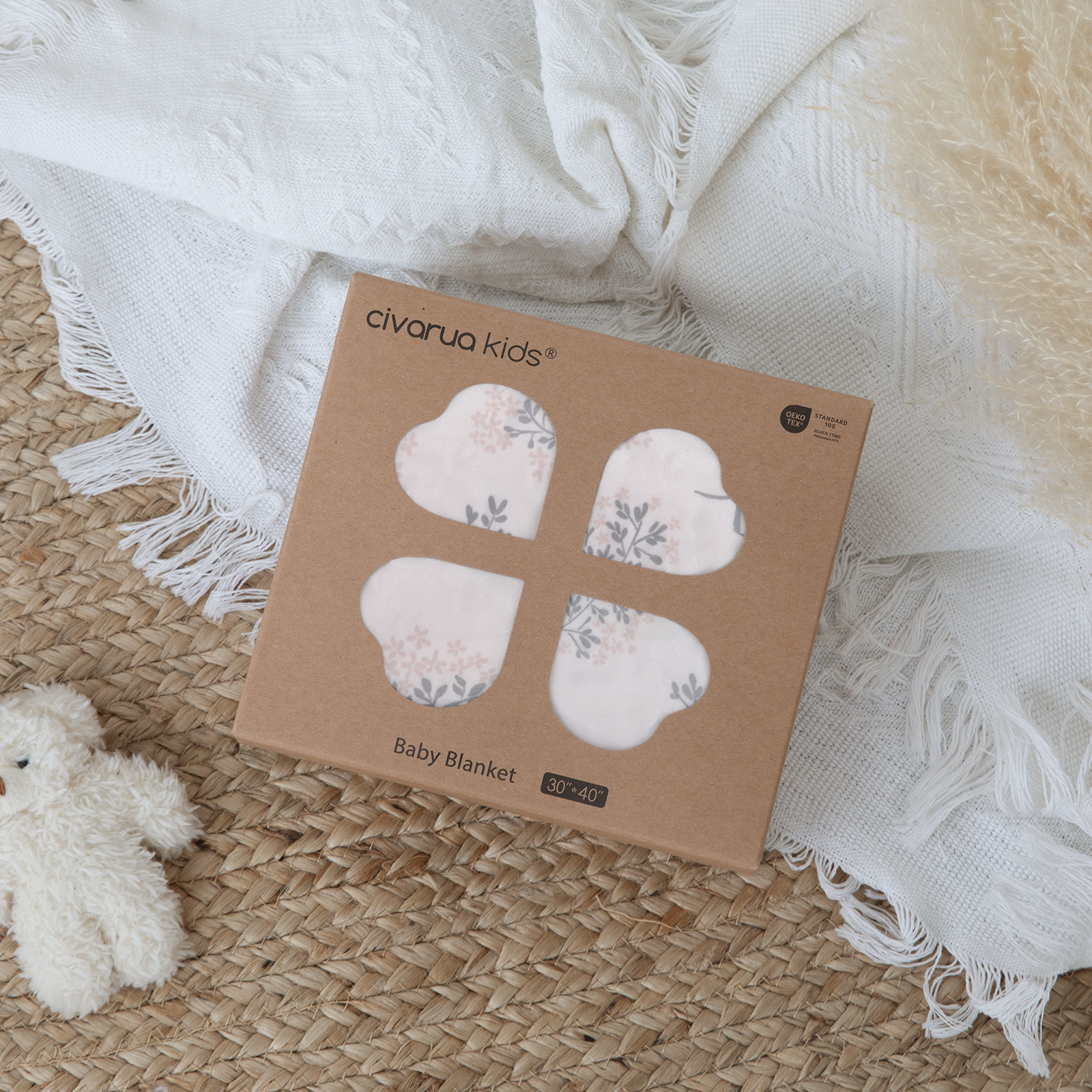 Forest Elephant | Fleece Plush Dot Blanket | 30''*40''