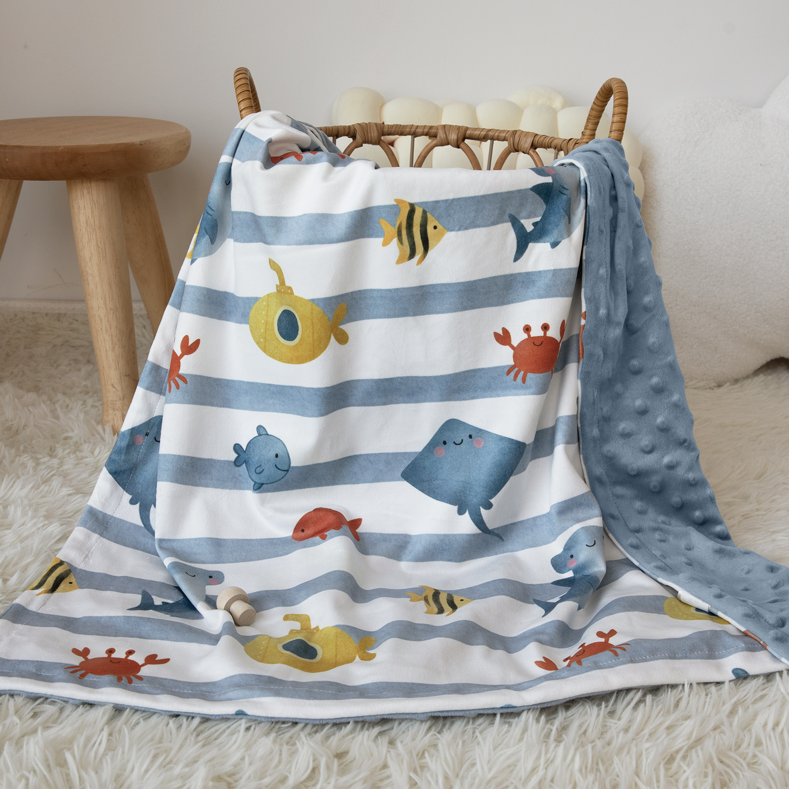 Undersea World | Fleece Plush Dot Blanket | 30''*40''