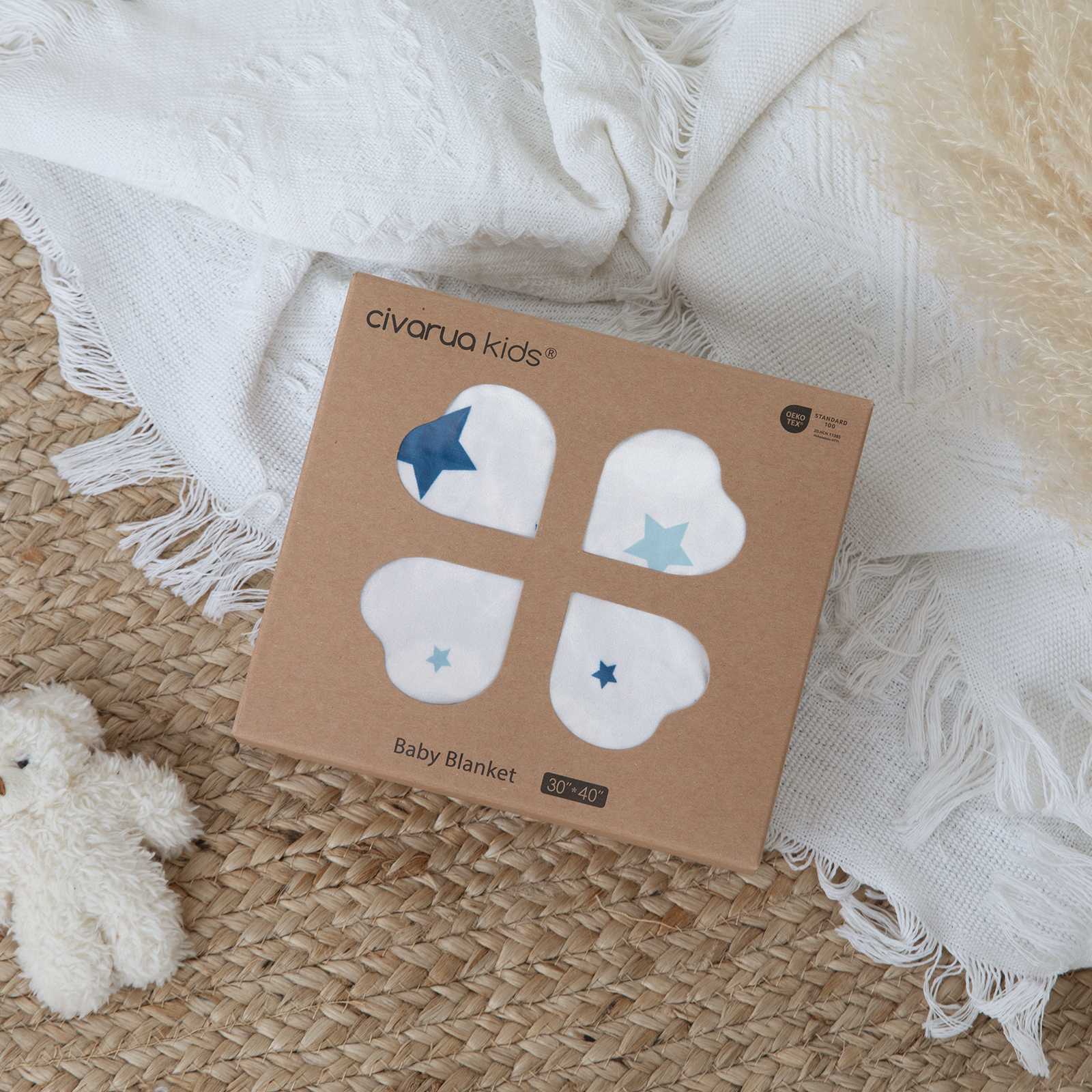 Blue Star | Fleece Plush Dot Blanket | 30''*40''