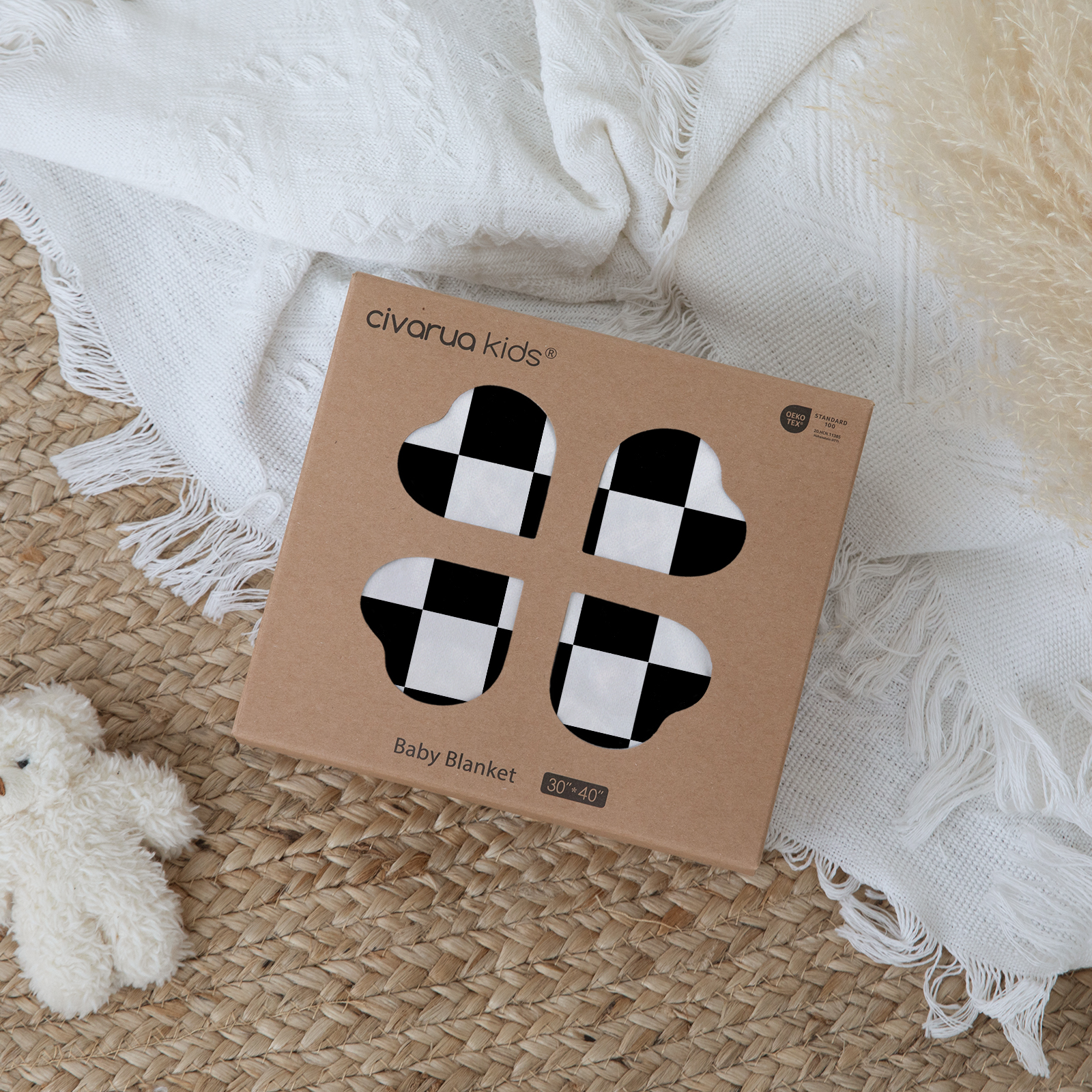 Black and White | Fleece Plush Dot Blanket | 30''*40''