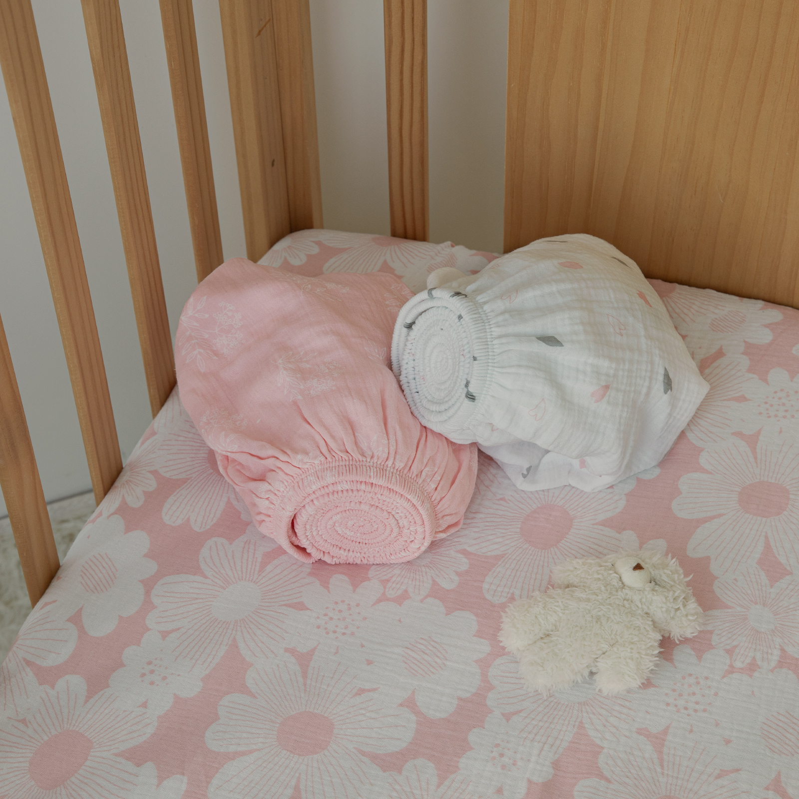 Rosebud | Muslin Bassinet Sheets 3-Pack | 38''*26''