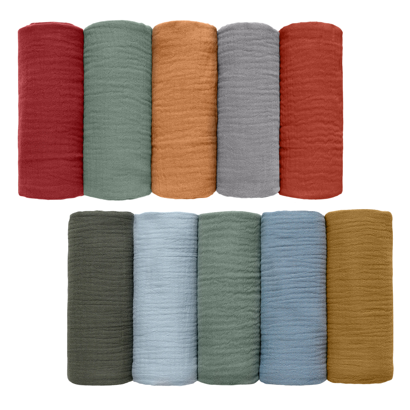 Carols | Muslin Swaddle Blankets 10-Pack | 23.5"x23.5"