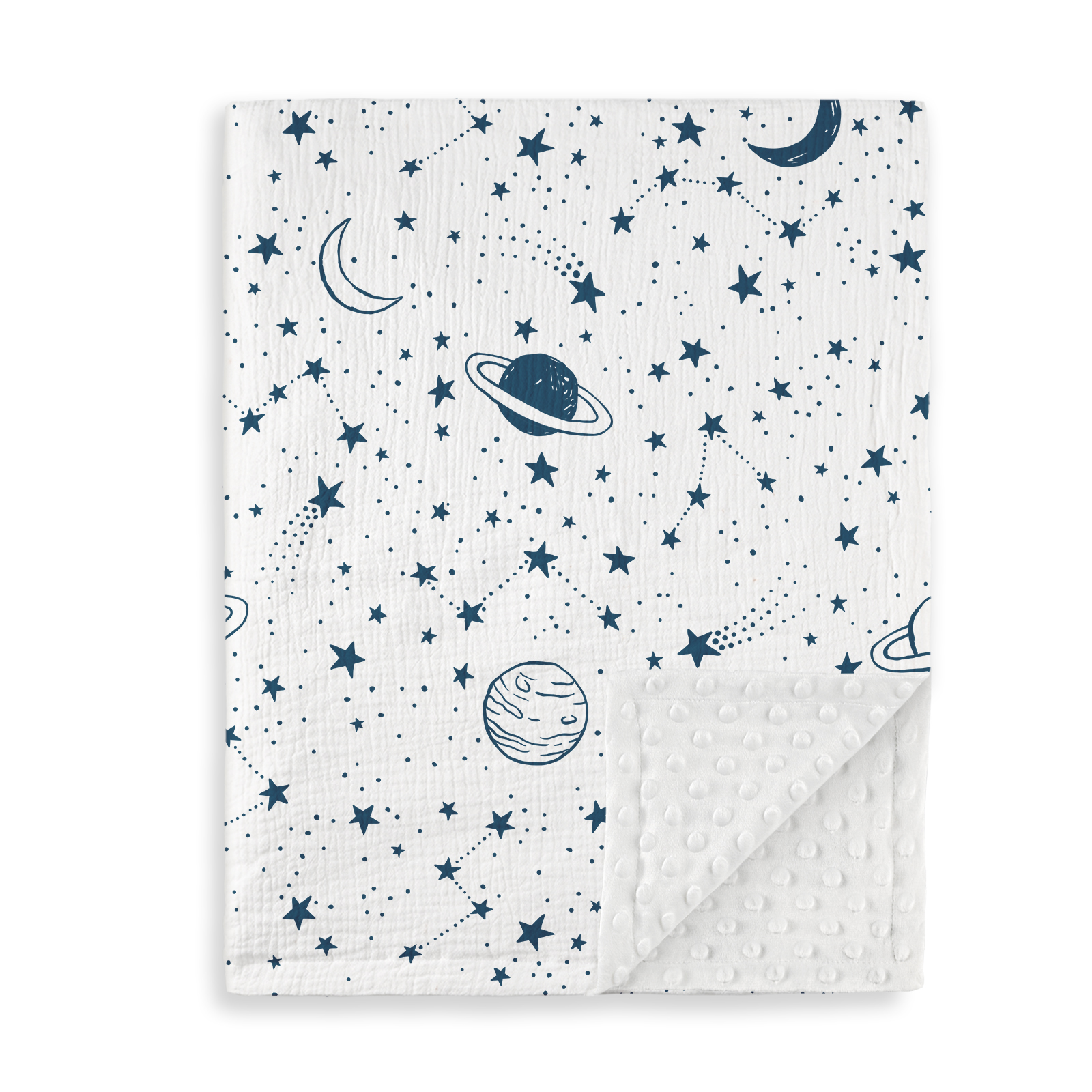 Planet | Muslin and Fleece Plush Dot Blanket | 30''*40''
