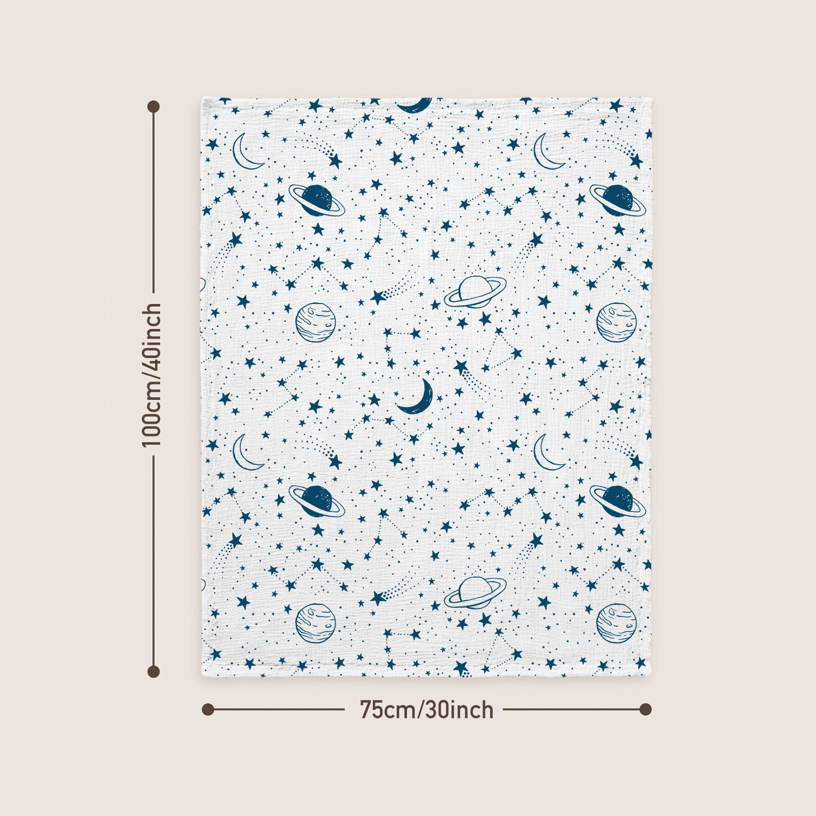 Planet | Muslin and Fleece Plush Dot Blanket | 30''*40''