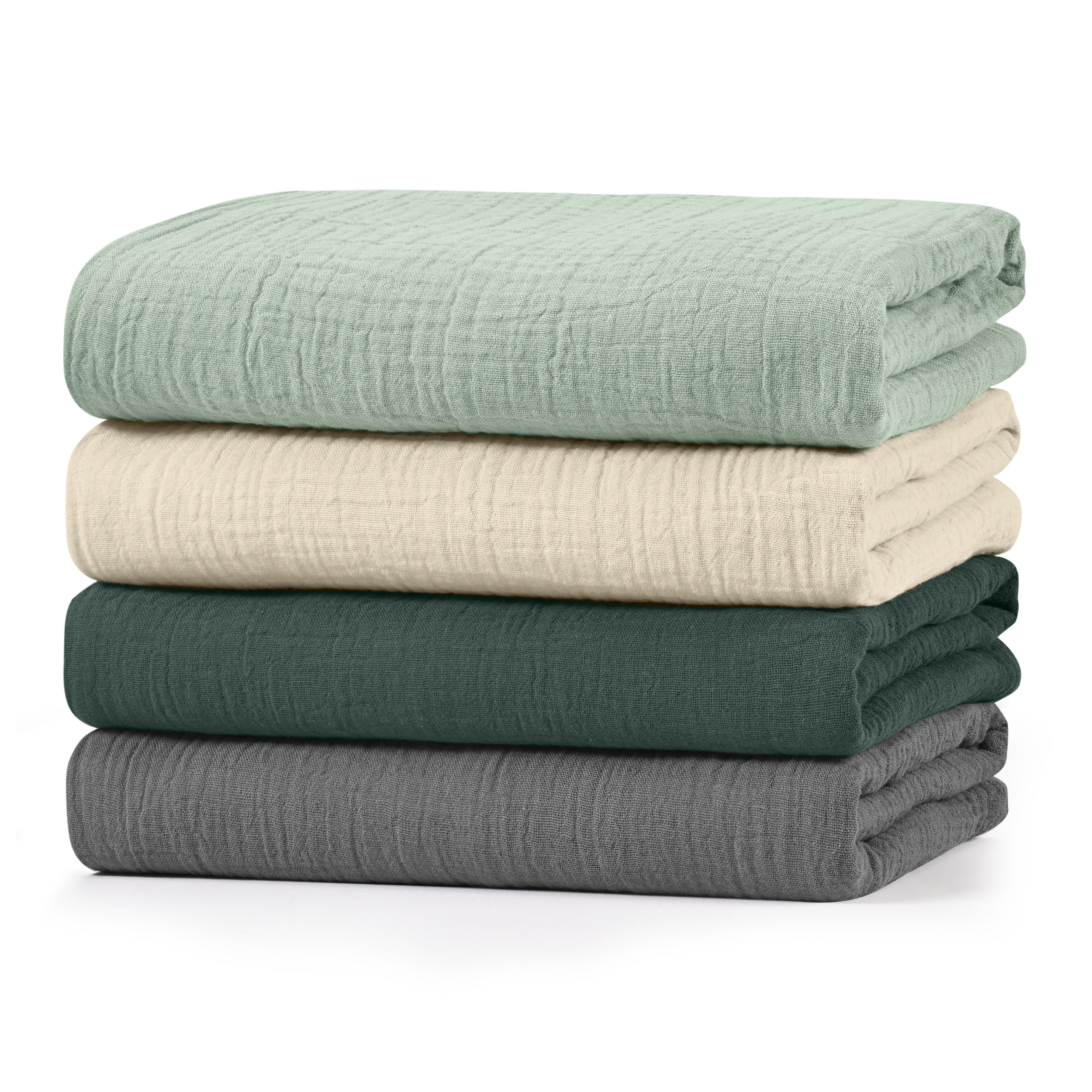 Muslin Swaddle Blankets 4-Pack | 38"x40" | Nature's Color Palette