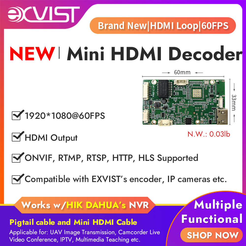 EXVIST H.265 1080P 60FPS Mini HDMI Video Encoder