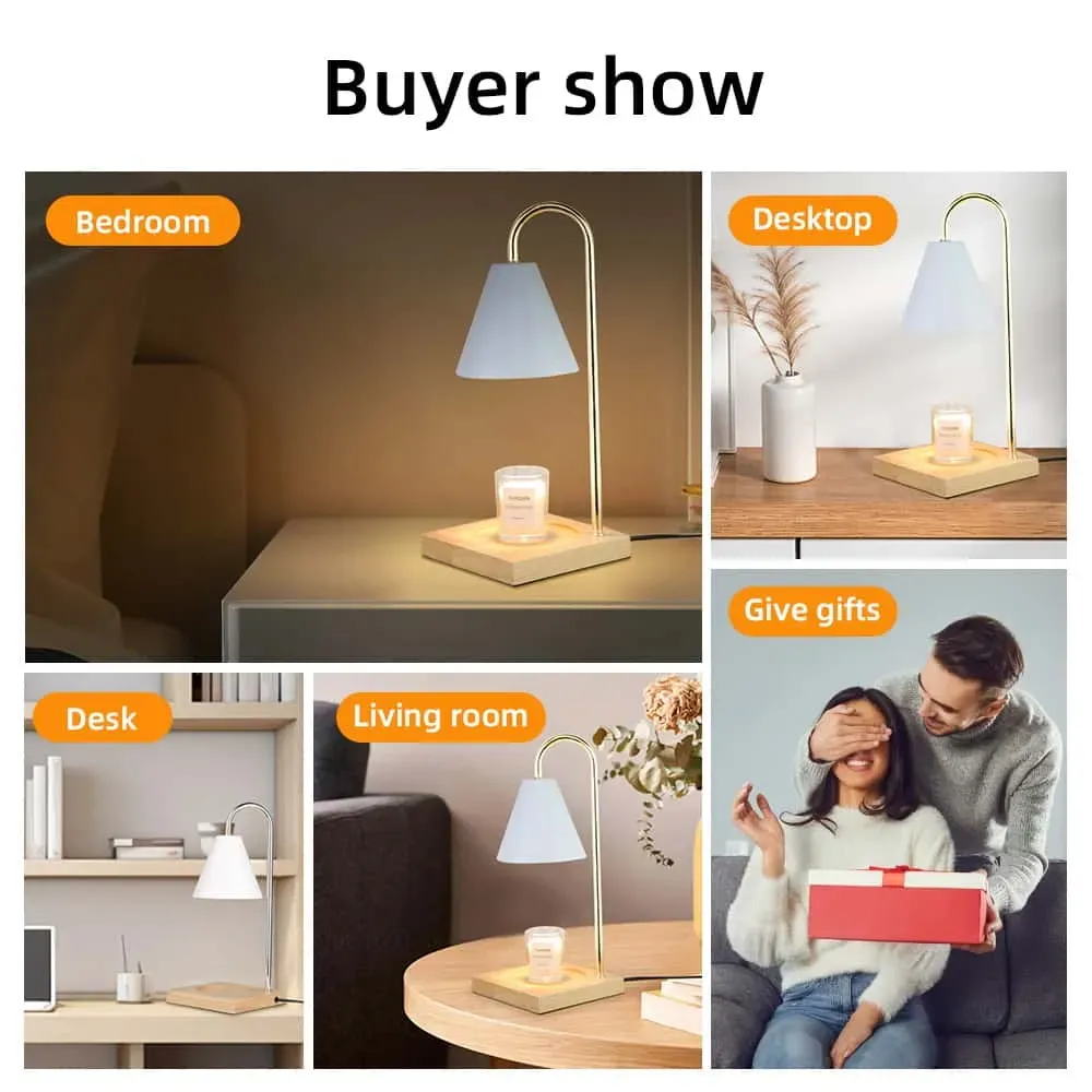 CANMEIJIA Modern Metal Glass Dimmable Electric Candle Warmer Melter Lamps