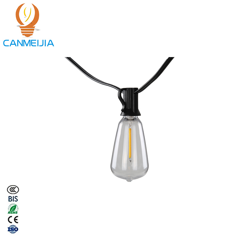 CANMEIJIA  Solar String Lights Model 002 with Remote Control, E12 Base, ST38 Warm Light Bulb-CANMEILIGHTS