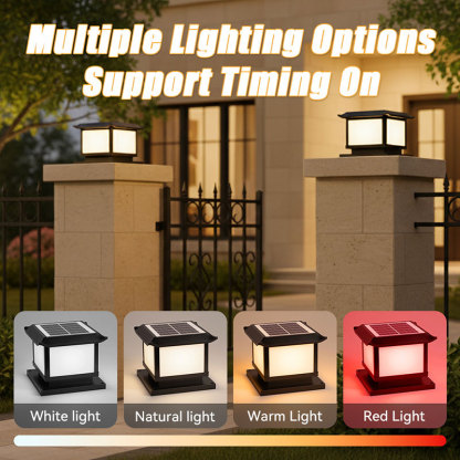 CANMEIJIA  Solar-powered post lamp 004, detachable model, with four color changing options and remote control-CANMEILIGHTS