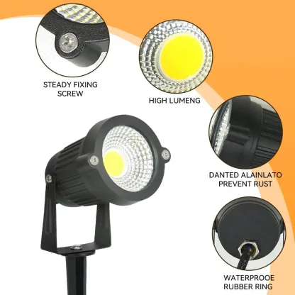 CANMEIJIA COB LED Path Lights Outdoor Spotlight Garden Landscape Lighting Warm light