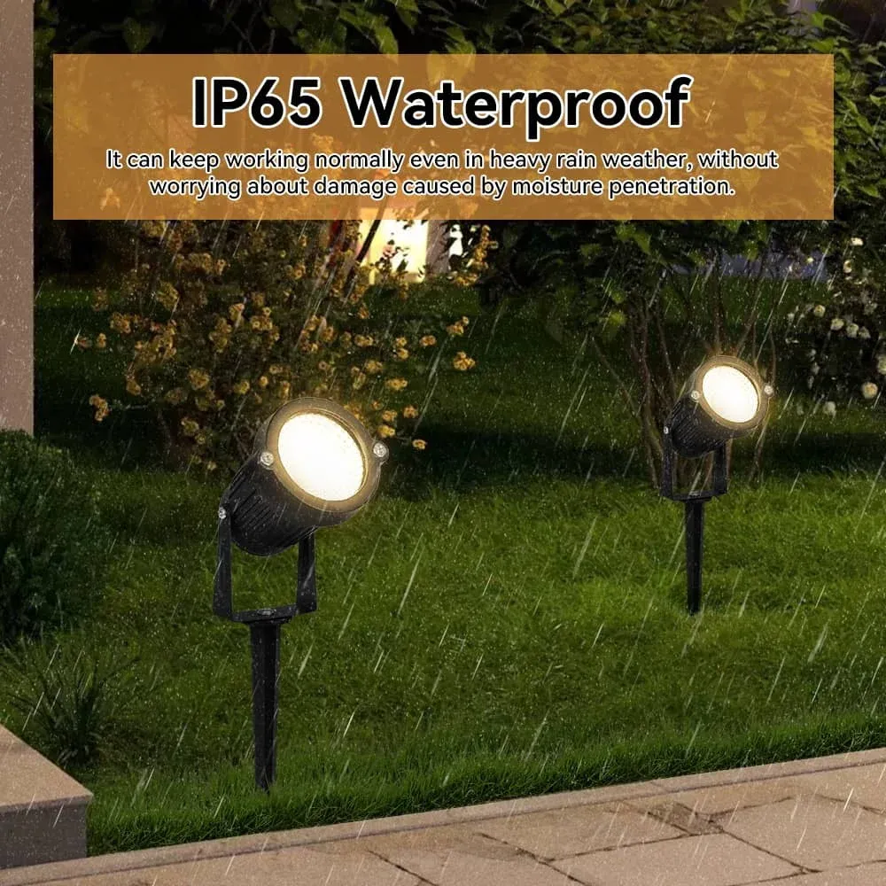 CANMEIJIA COB LED Path Lights Outdoor Spotlight Garden Landscape Lighting Warm light