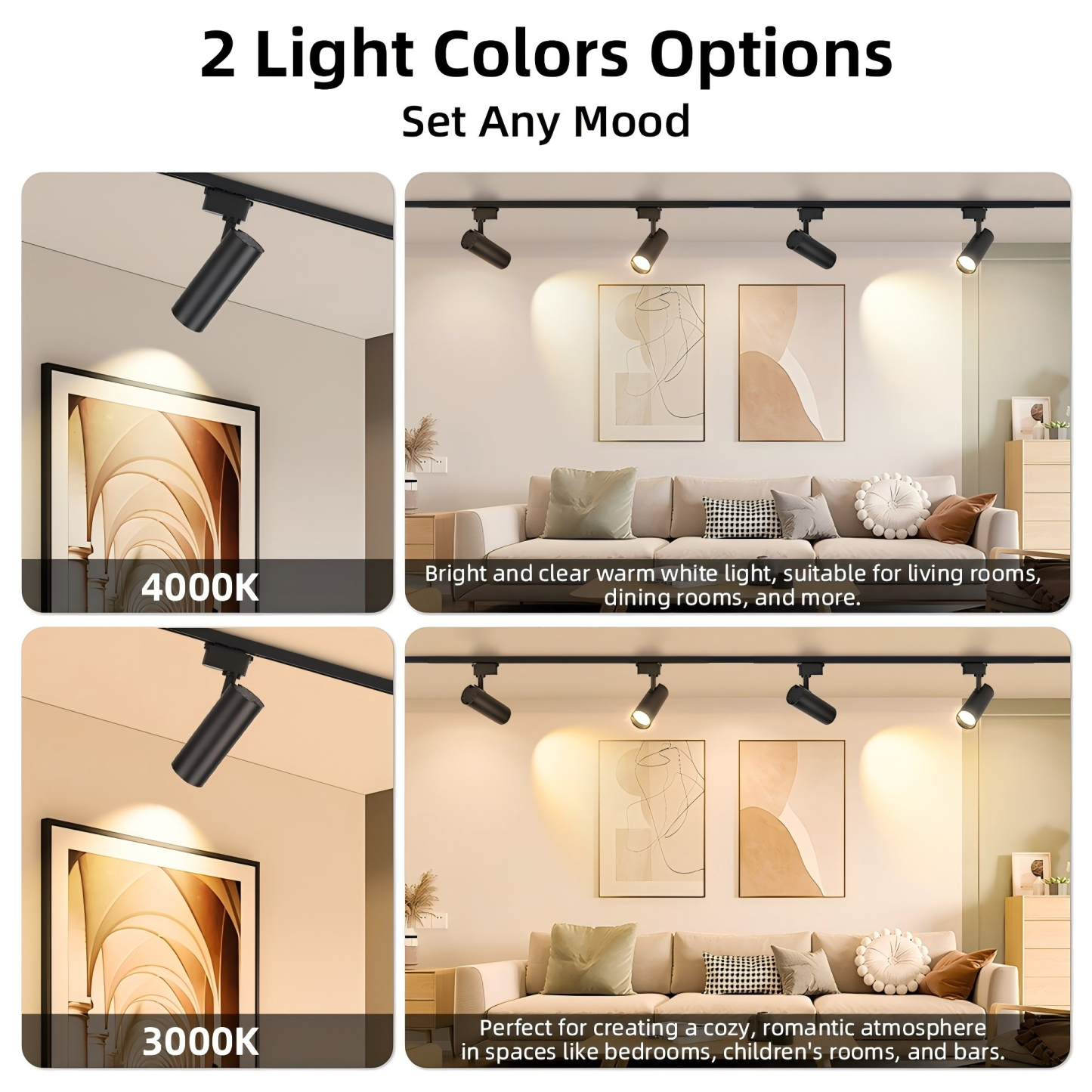 CANMEIJIA LED COB Dimmable Rail Track Lamp Straight spot Lights for Living Dining Room
