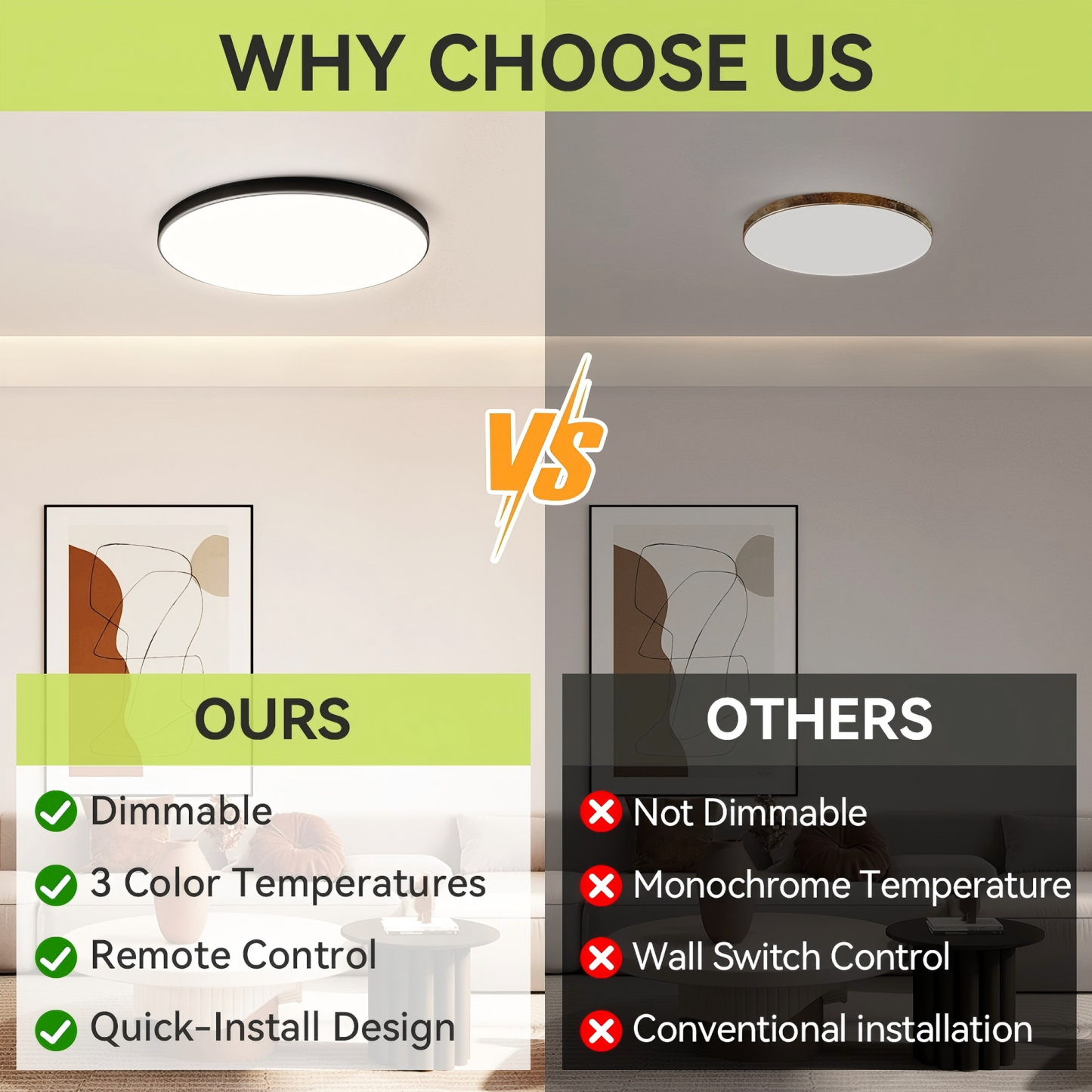 CANMEIJIA LED Ceiling Light Round Infrared Remote Control Smart Gurniture Light 001