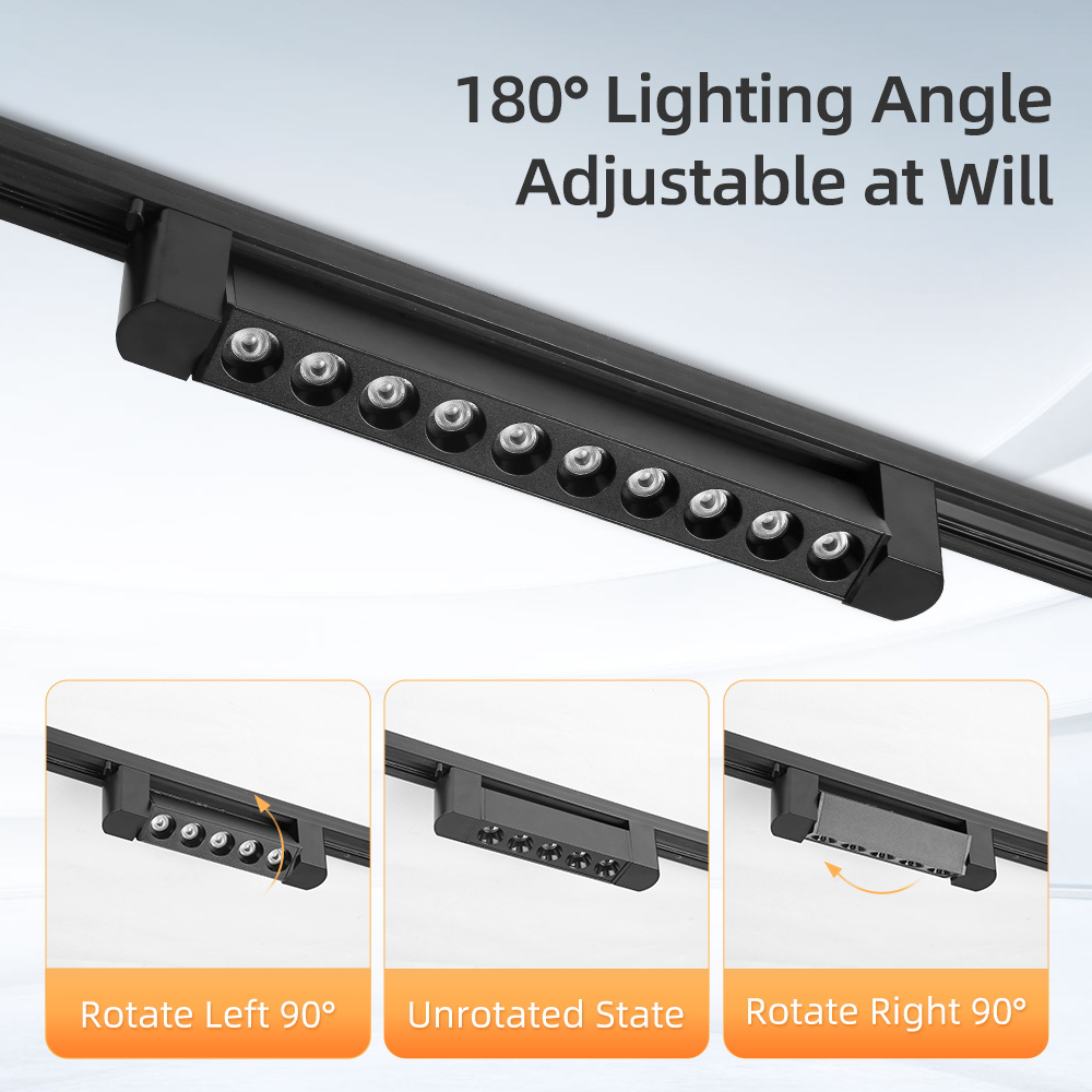 CANMEIJIA  Two-wire track strip spotlight, black casing, wide voltage range-CANMEILIGHTS