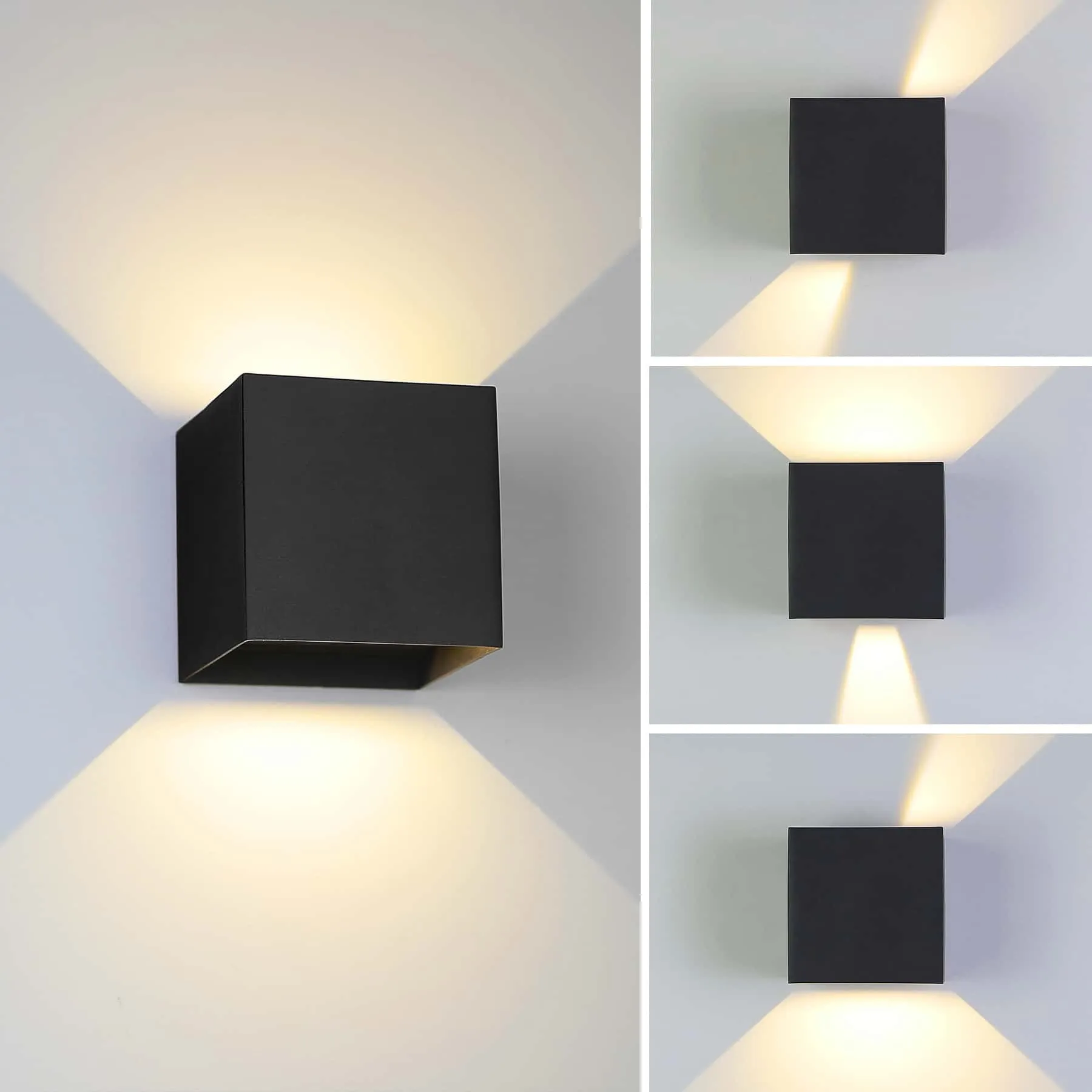 CANMEIJIA Lampara Aplique de Pared LED Aluminio Impermeable IP65 Lámparas de Pared Interior Ángulo de Haz Ajustable 