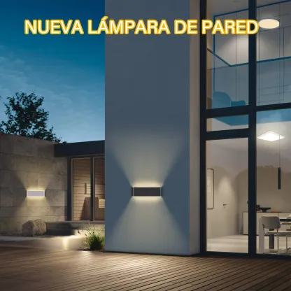 CANMEIJIA Lámpara de pared LED rectangular bidireccional, IP65, para exterior 