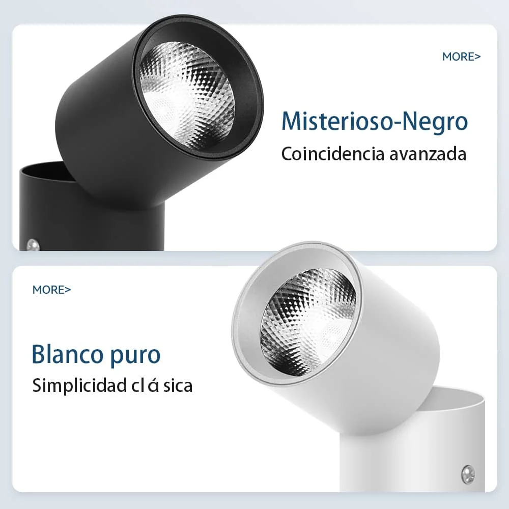 CANMEIJIA LED Ajustables Lámparas de Techo antideslumbrantes para Sala de Estar Foco Plegable de Aluminio