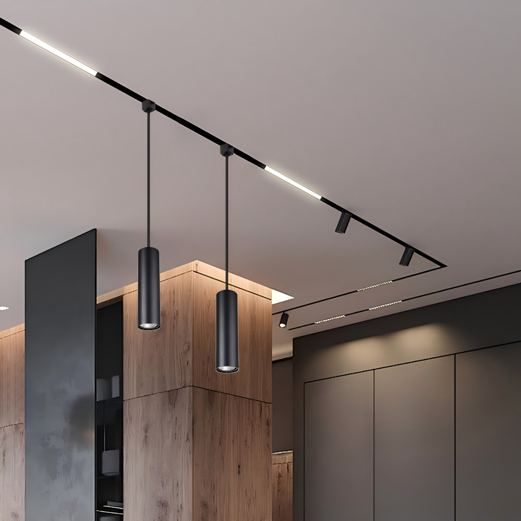 CANMEIJIA Cylinder Pendant Lamp 1-Phase Track 110-265V