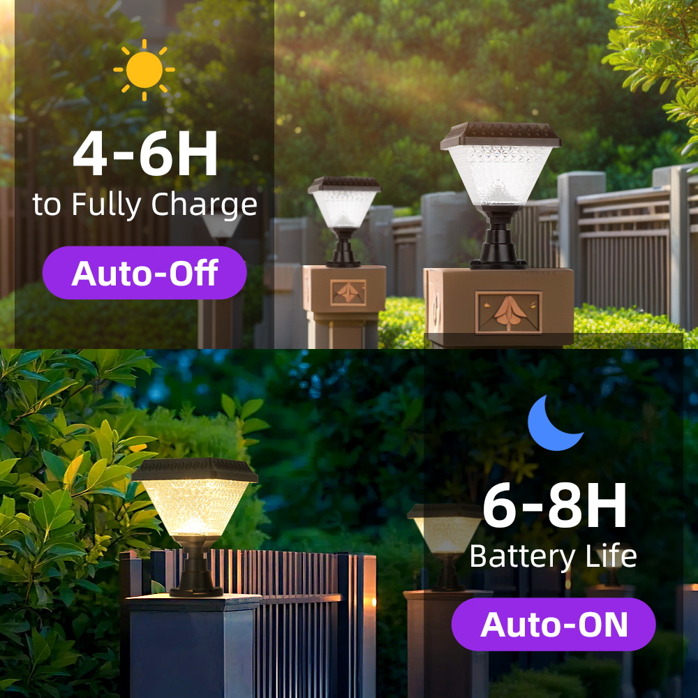 CANMEIJIA  Solar Pole Light Model 003, Black, Ф160*H213, RGB, with Remote Control and Timer-CANMEILIGHTS