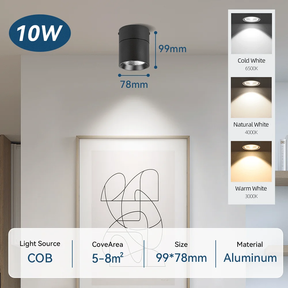 CANMEIJIA LED Surface Mounted Downlight Foldable And Rotatable Spotlight 
