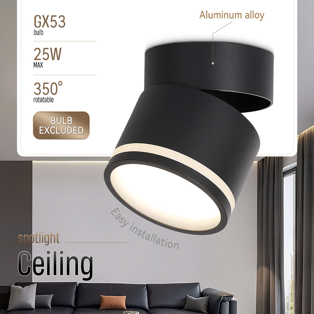 Wholesale IP44 Waterproof GX53 Recessed Downlight Housing | Aluminum Anti-Glare Ceiling Spotlight Frame for Stretched Ceiling & Shallow Void (Black/White, No Bulb)-CANMEILIGHTS