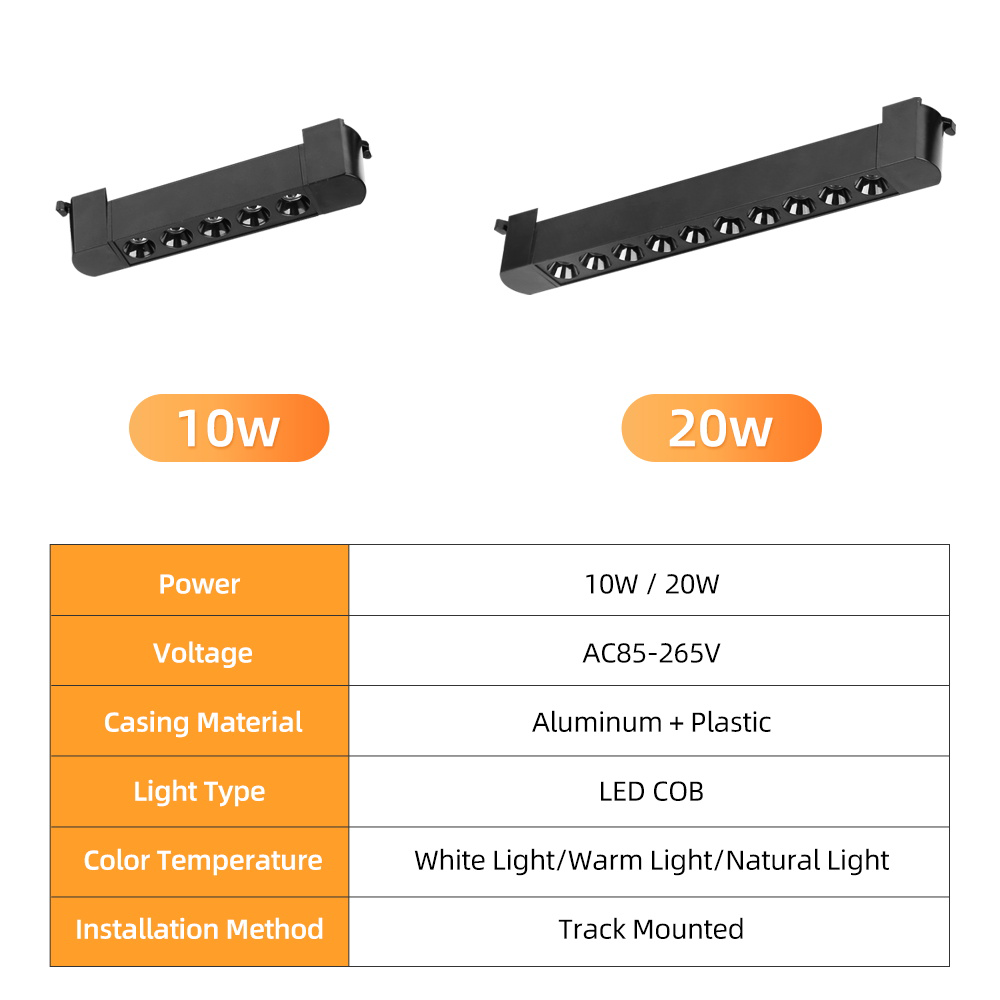 CANMEIJIA  Two-wire track strip spotlight, black casing, wide voltage range-CANMEILIGHTS