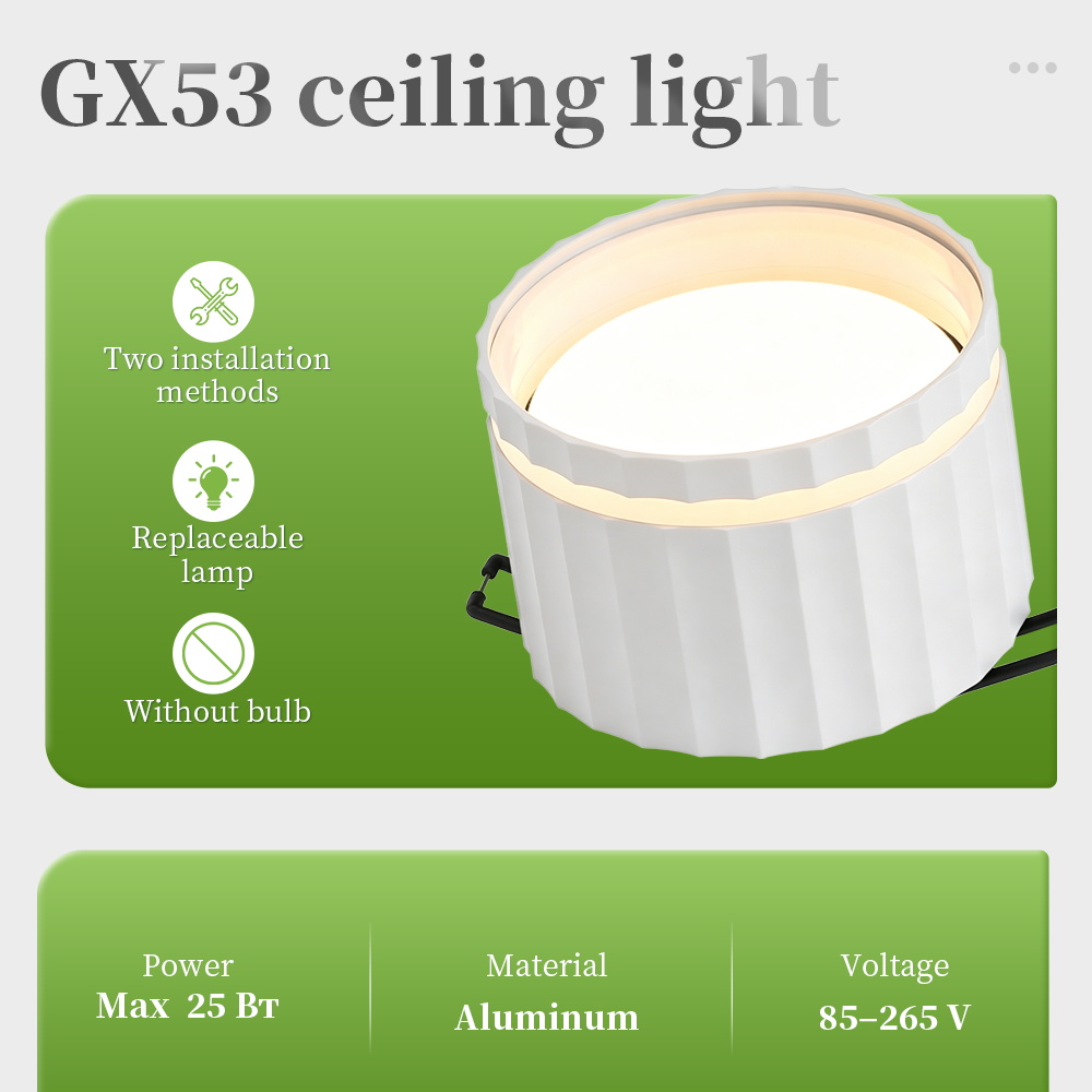 Wholesale Waterproof GX53 Recessed Downlight Housing | Round Aluminum Ceiling Spotlight Frame (No Bulb Included, B2B Engineering Bulk Supply)-CANMEILIGHTS