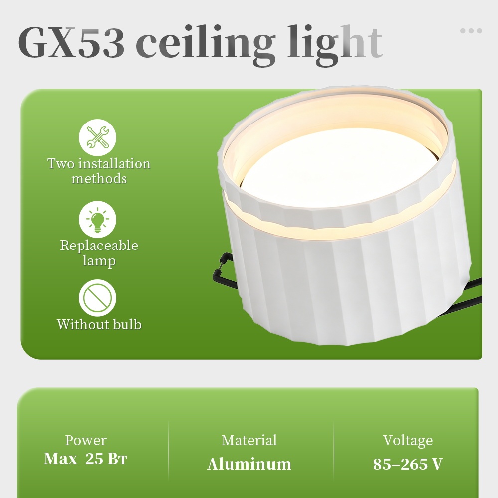 Wholesale Waterproof GX53 Recessed Downlight Housing | Round Aluminum Ceiling Spotlight Frame (No Bulb Included, B2B Engineering Bulk Supply)-CANMEILIGHTS