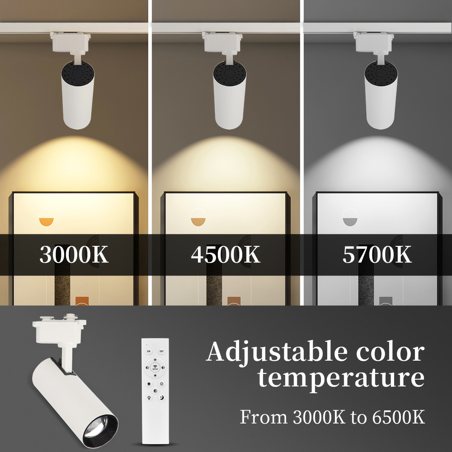 CANMEIJIA LED Track light COB adjustable angle intelligent remote control