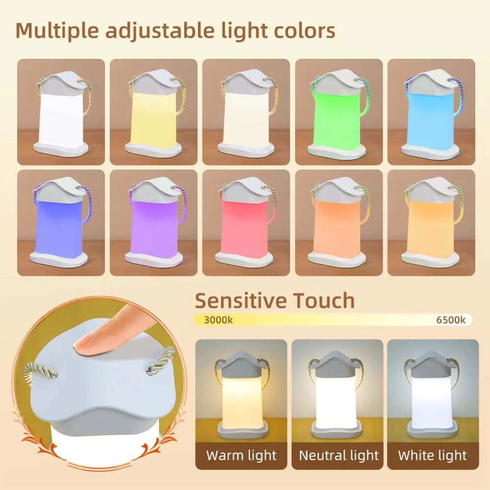 CANMEIJIA  LED Night Light for Kids Room Touch Lamp for Bedroom,Rechargeable Kids Night Light Bedside Lamp