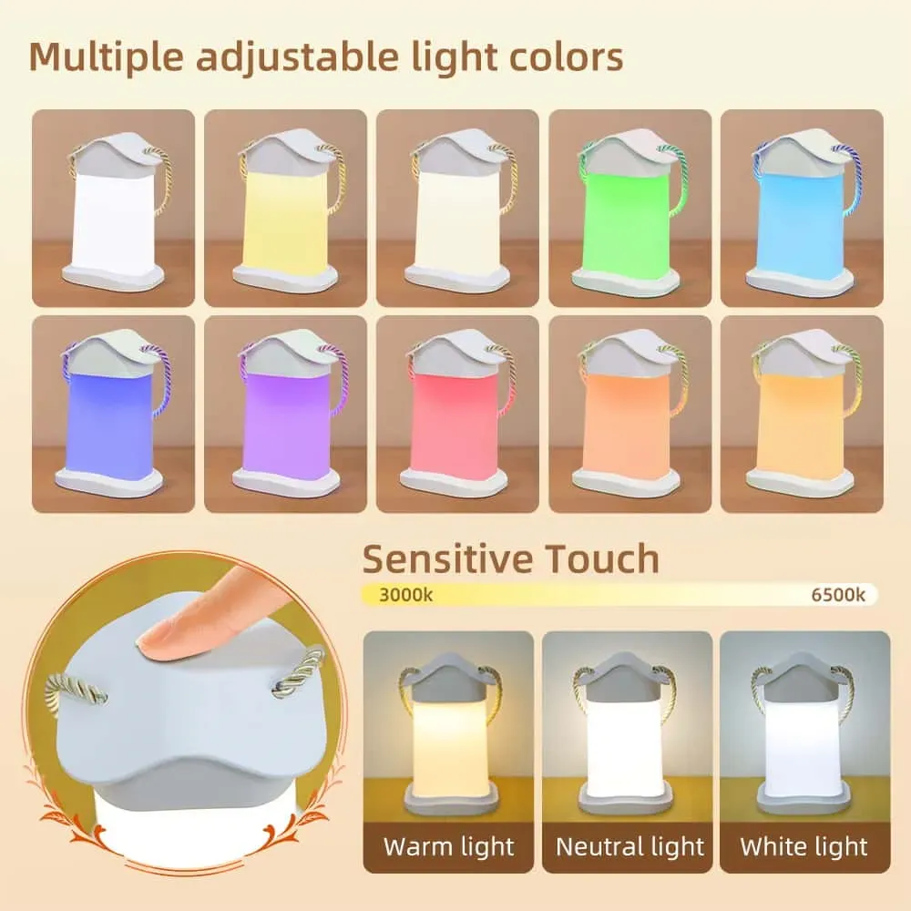 CANMEIJIA LED Night Light for Kids Room Touch Lamp for Bedroom,Rechargeable Kids Night Light Bedside Lamp