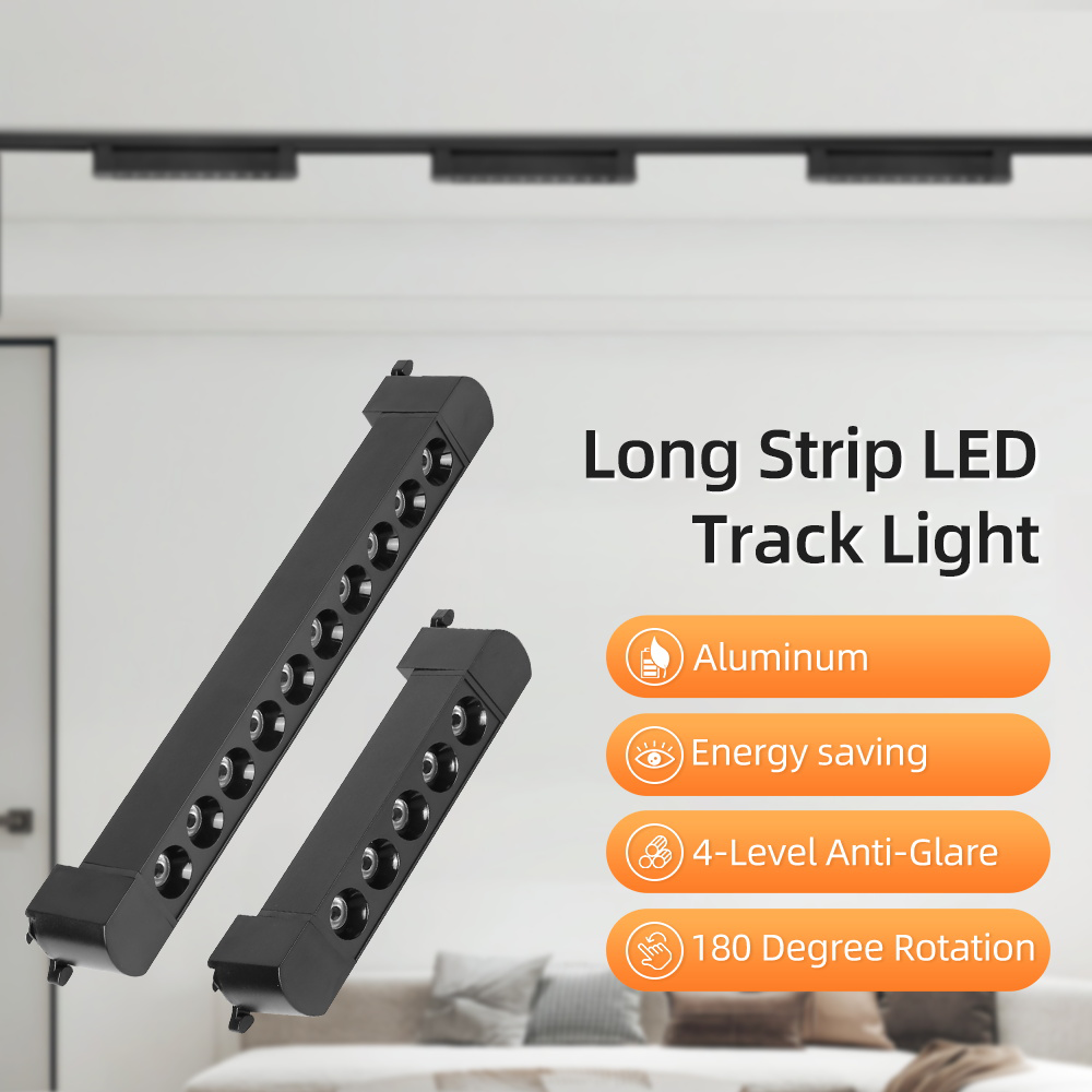 CANMEIJIA  Two-wire track strip spotlight, black casing, wide voltage range-CANMEILIGHTS