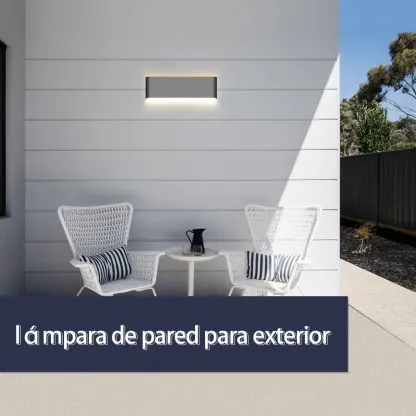 CANMEIJIA Lámpara de pared LED rectangular bidireccional, IP65, para exterior 