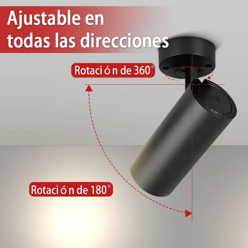 CANMEIJIA Foco de superficie plegable, luz descendente, luz regulable para dormitorio