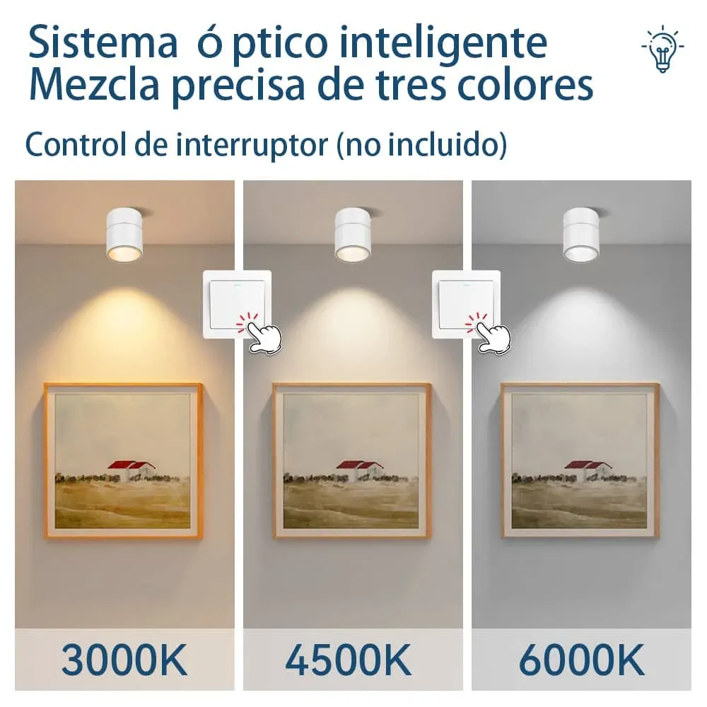 CANMEIJIA LED Ajustables Lámparas de Techo antideslumbrantes para Sala de Estar Foco Plegable de Aluminio
