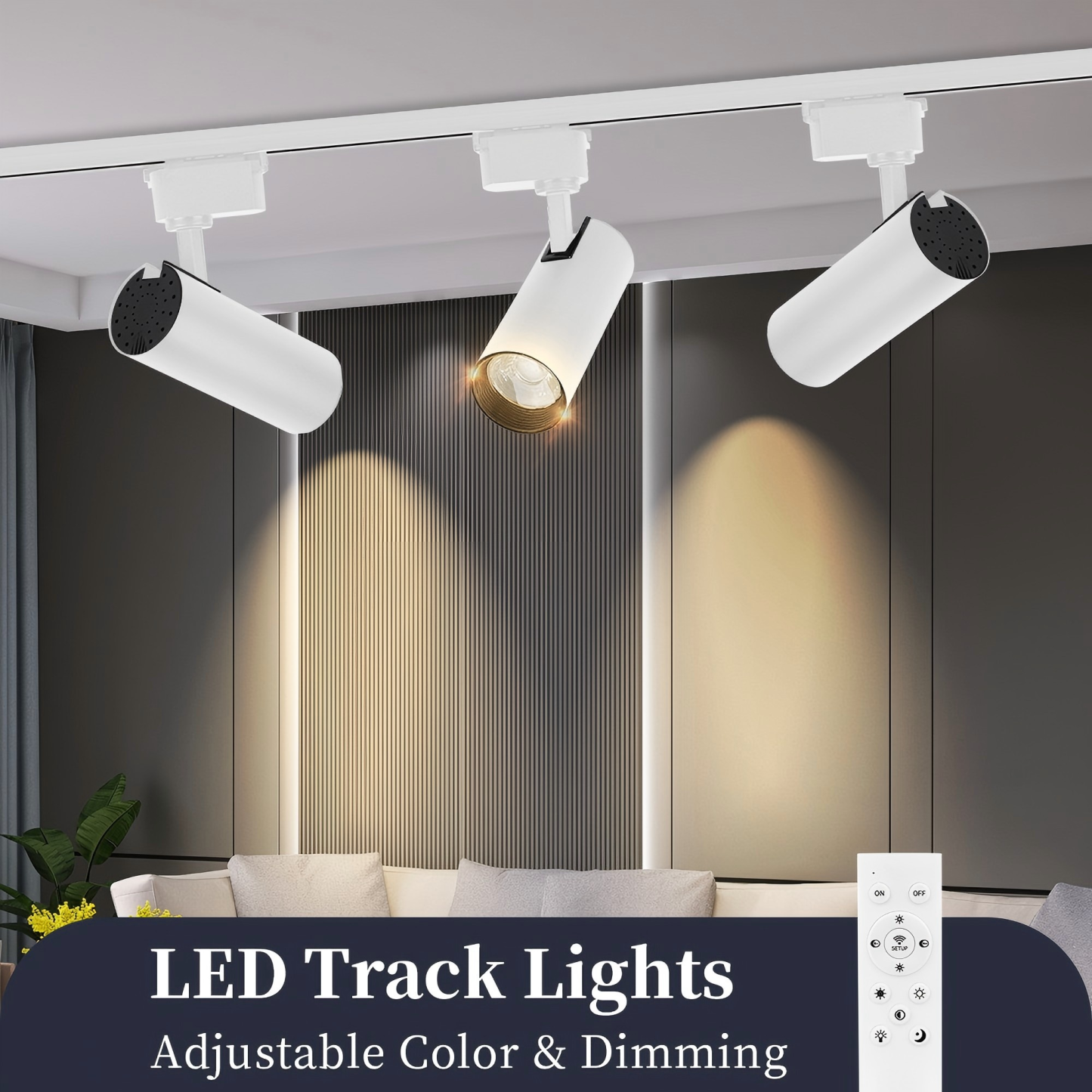 CANMEIJIA LED Track light COB adjustable angle intelligent remote control