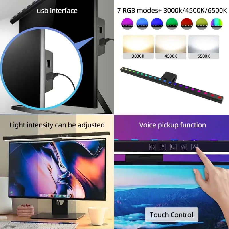 CANMEIJIA Led Monitor Light Bar Computer Lamps Screen Hanging Desk Light Stepless Dimming Monitor