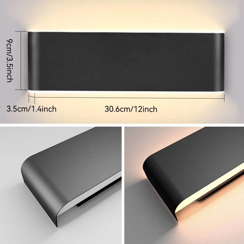 CANMEIJIA Lámpara de pared LED rectangular bidireccional, IP65, para exterior 