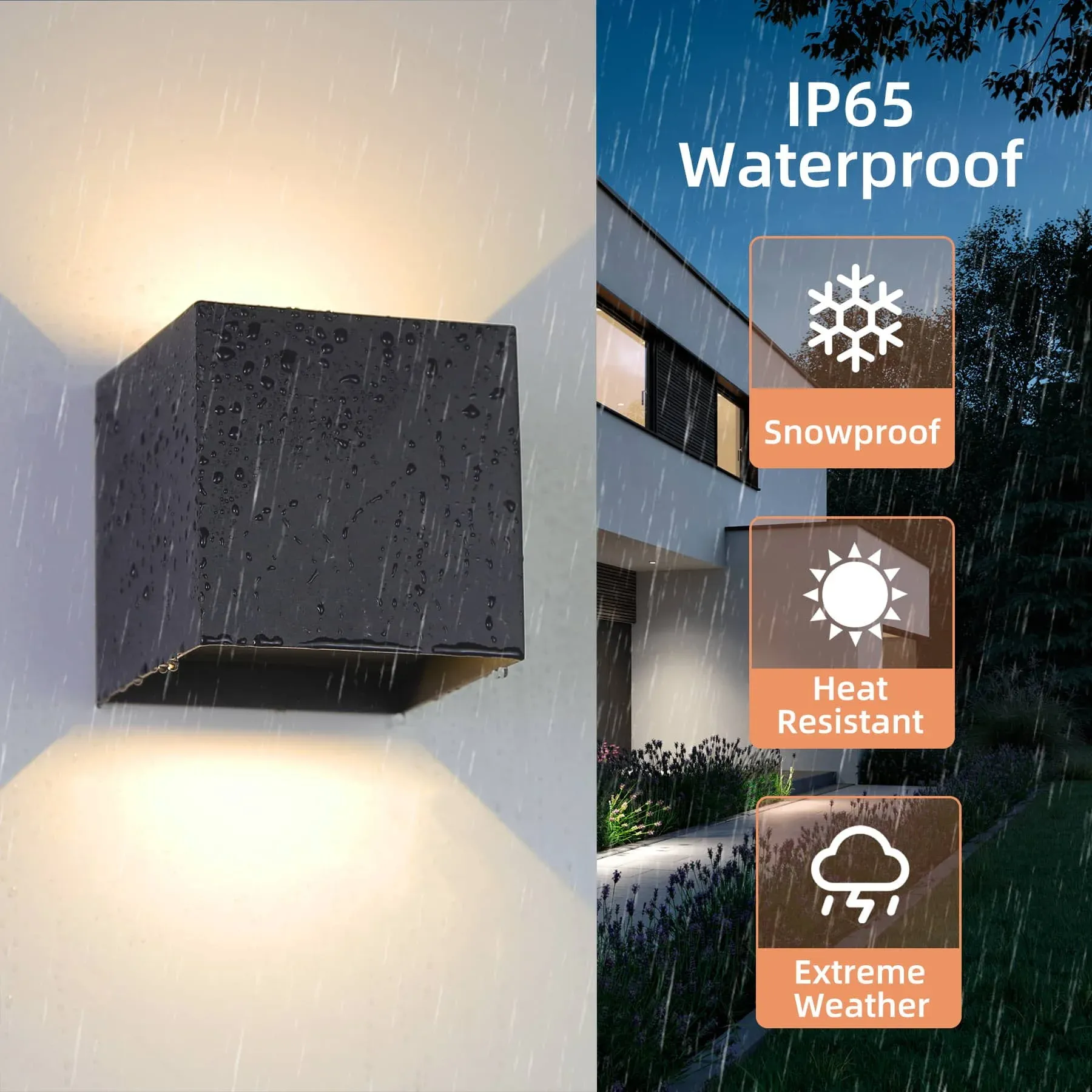 CANMEIJIA  LED Wall Lamp for Outdoor  Outdoor Up Down Wall Light IP65 Waterproof Square