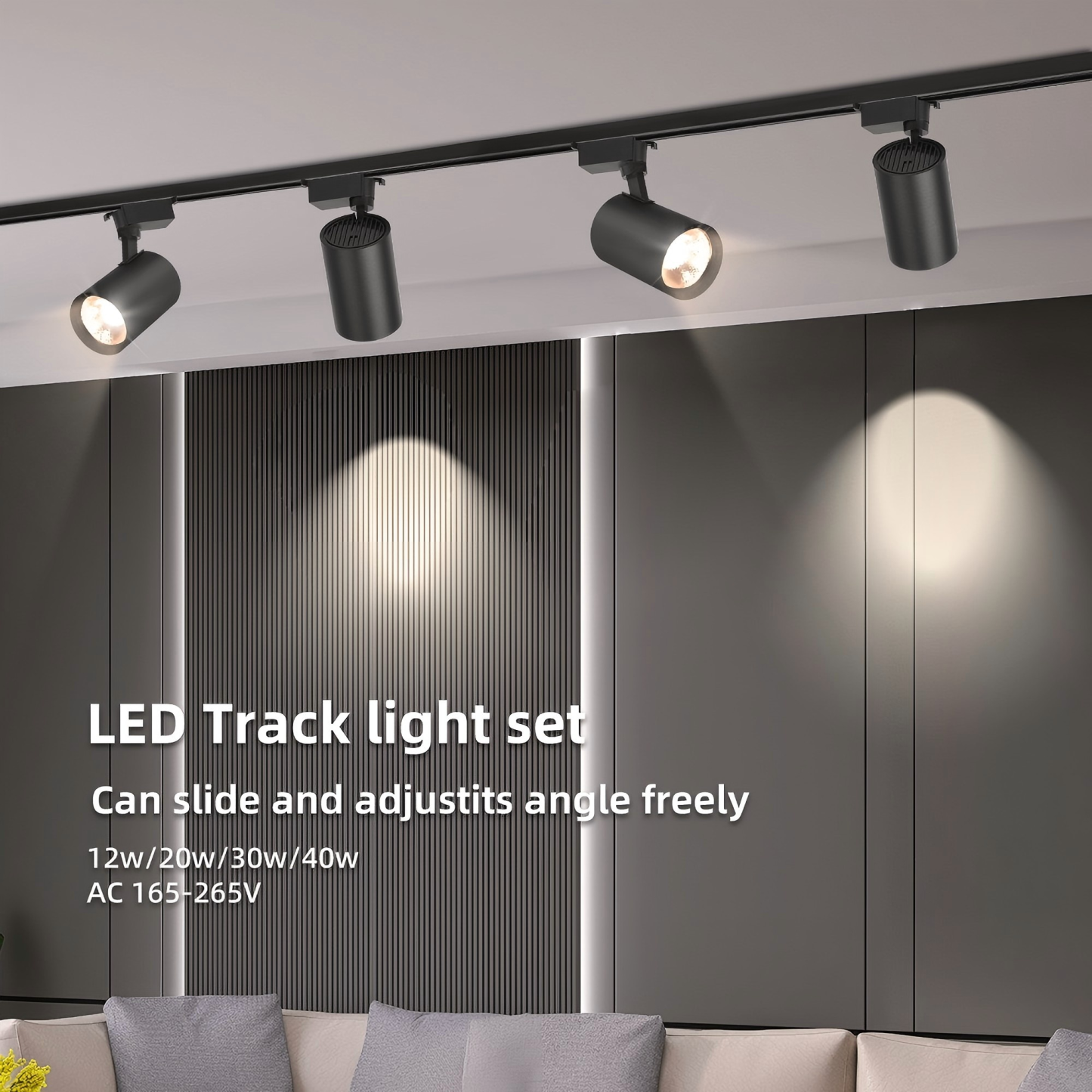 CANMEIJIA Led adjustable angle cob track light 165V-265V