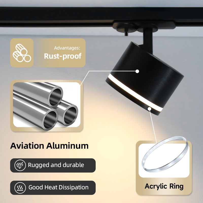 CANMEIJIA  Track Downlight GX53 No Light Source Round No Light Source-CANMEILIGHTS