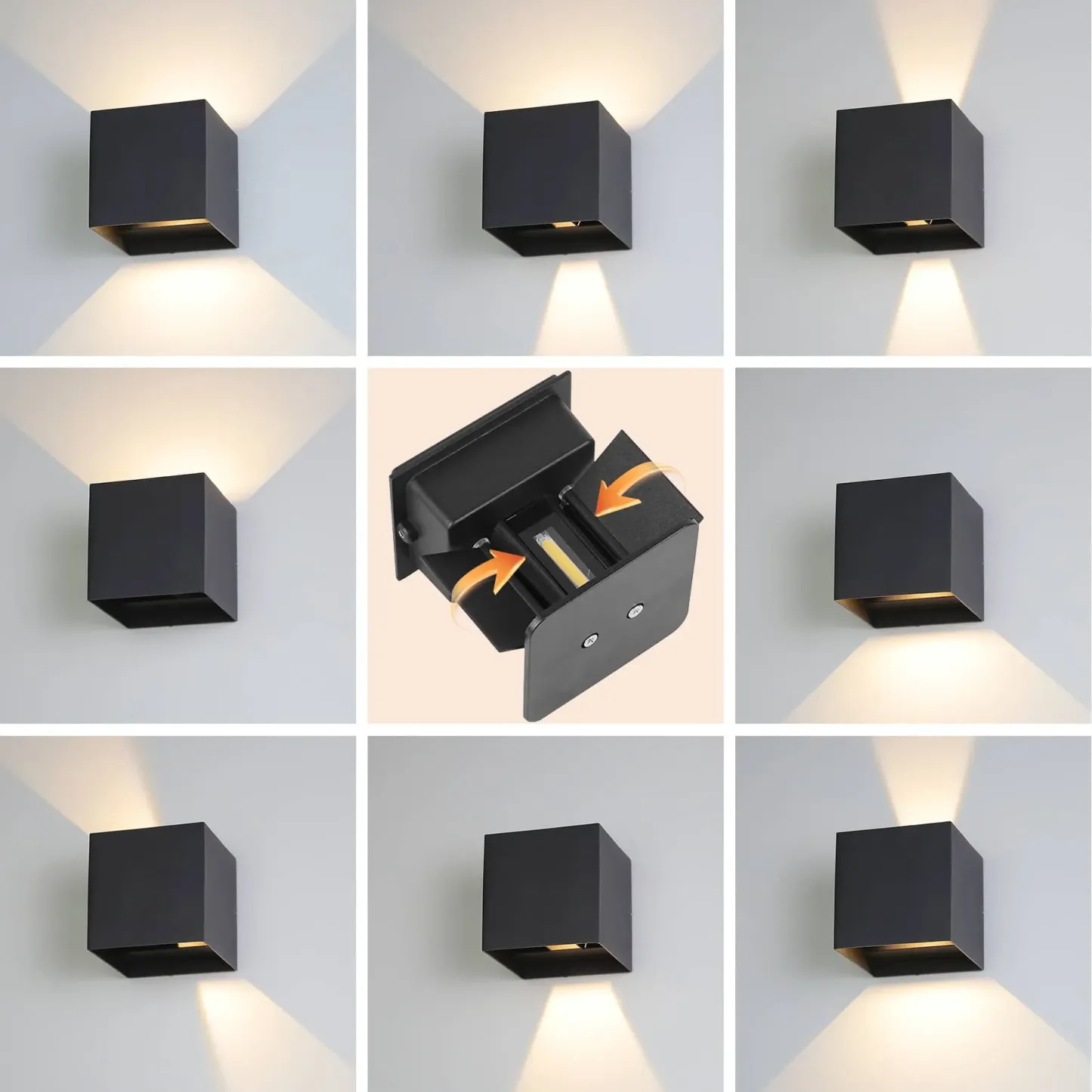 CANMEIJIA  LED Wall Lamp for Outdoor  Outdoor Up Down Wall Light IP65 Waterproof Square