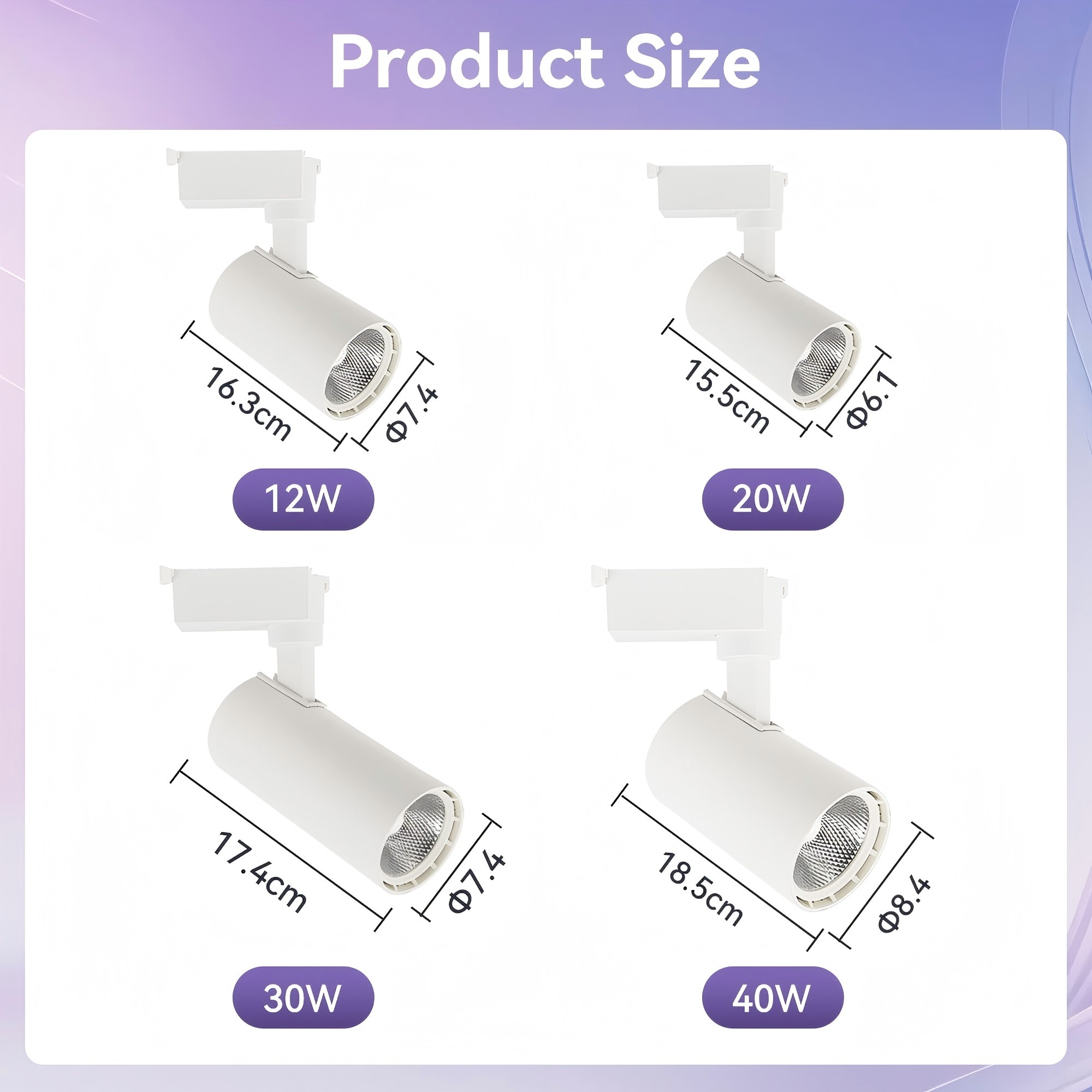 CANMEIJIA Led adjustable angle cob track light 165V-265V
